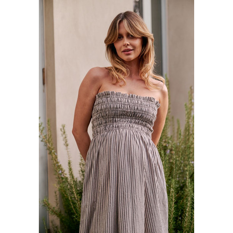 Leo stripe shirred dress - 104927_01_43280.jpeg