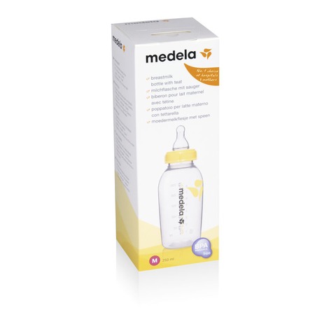 moedermelkfles 250ml +medium flow speen - 100099_01_200.1658 Moedermelkflesje 250ml met medium flow speen verpakking.jpg